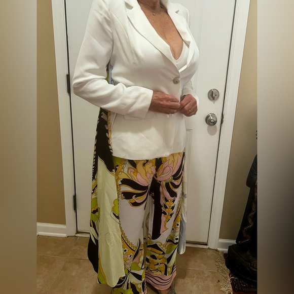 Lilly’s Kloset Floral Pant Blazer Set with Scarf Tie SMALL NWT - Picture 11 of 16